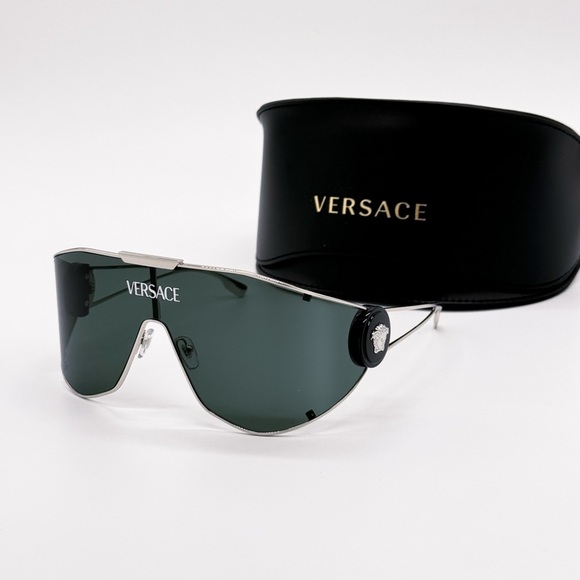 NEW VERSACE MOD 2268 1000/3H SHIELD VE2268 10003H UNISEX SUNGLASSES - Picture 2 of 11